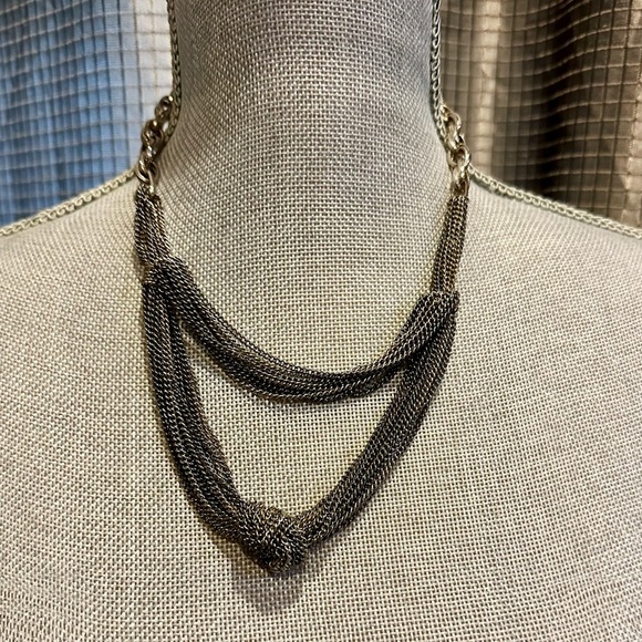 BCBGeneration Silver Multi Chain Necklace Dangle Earrings Set R $100 - Picture 2 of 10